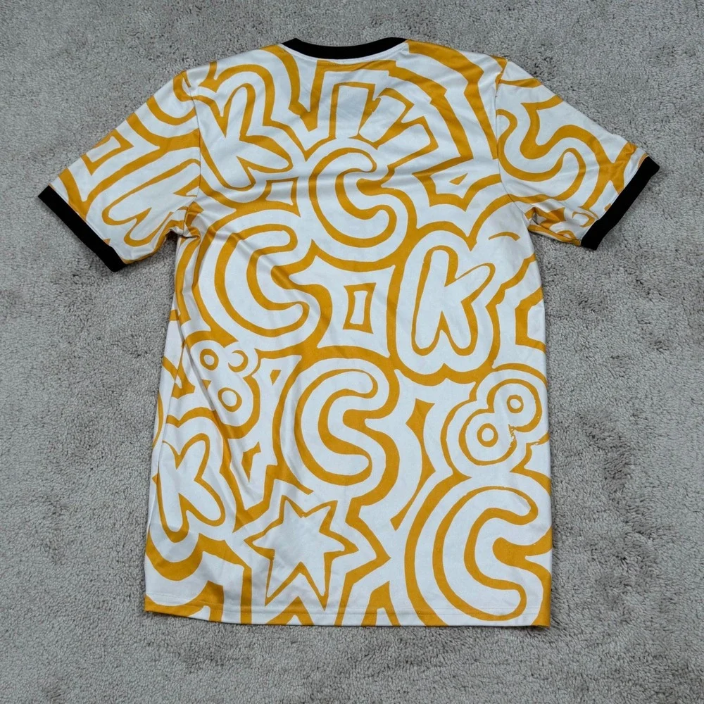 Adidas LA Galaxy Kick Childhood Cancer Soccer Jersey Mens Medium Yellow GJ0785